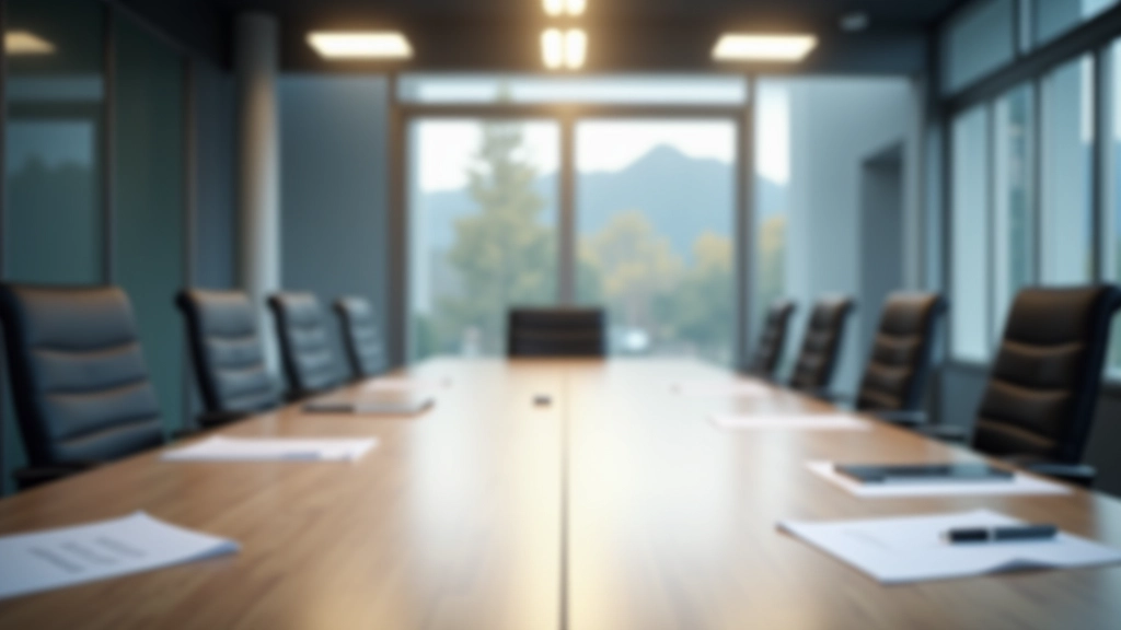 Konferenztisch mit mehreren Teilnehmern in formaler Geschäftskleidung diskutiert über Finanzreformmaßnahmen, Papiere und Diagramme auf dem Tisch