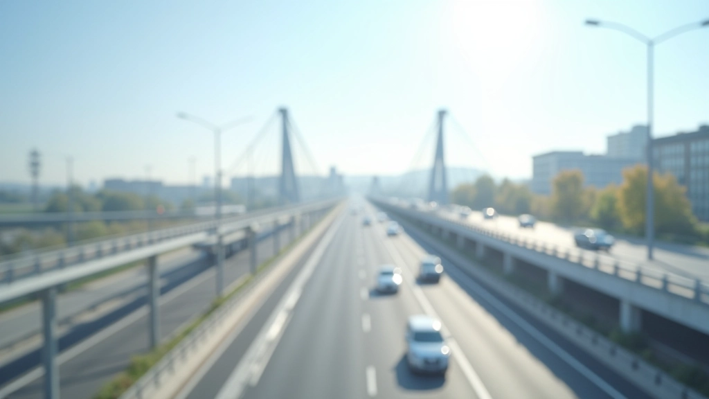 Moderne Infrastruktur mit Brücke und Straße in entwickelter Region